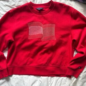 Tommy Hilfiger Red Crewneck Cropped Sweater